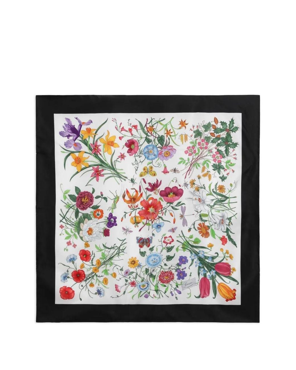 Gucci Black Printed Silk Carré