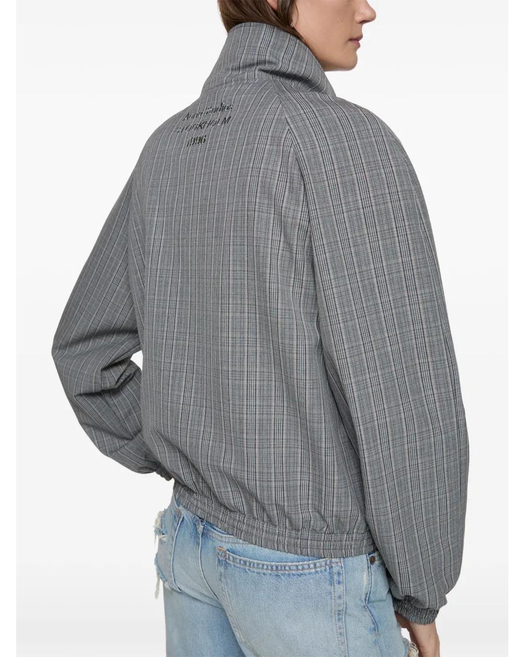 Acne Gray Plaid Zip Jacket