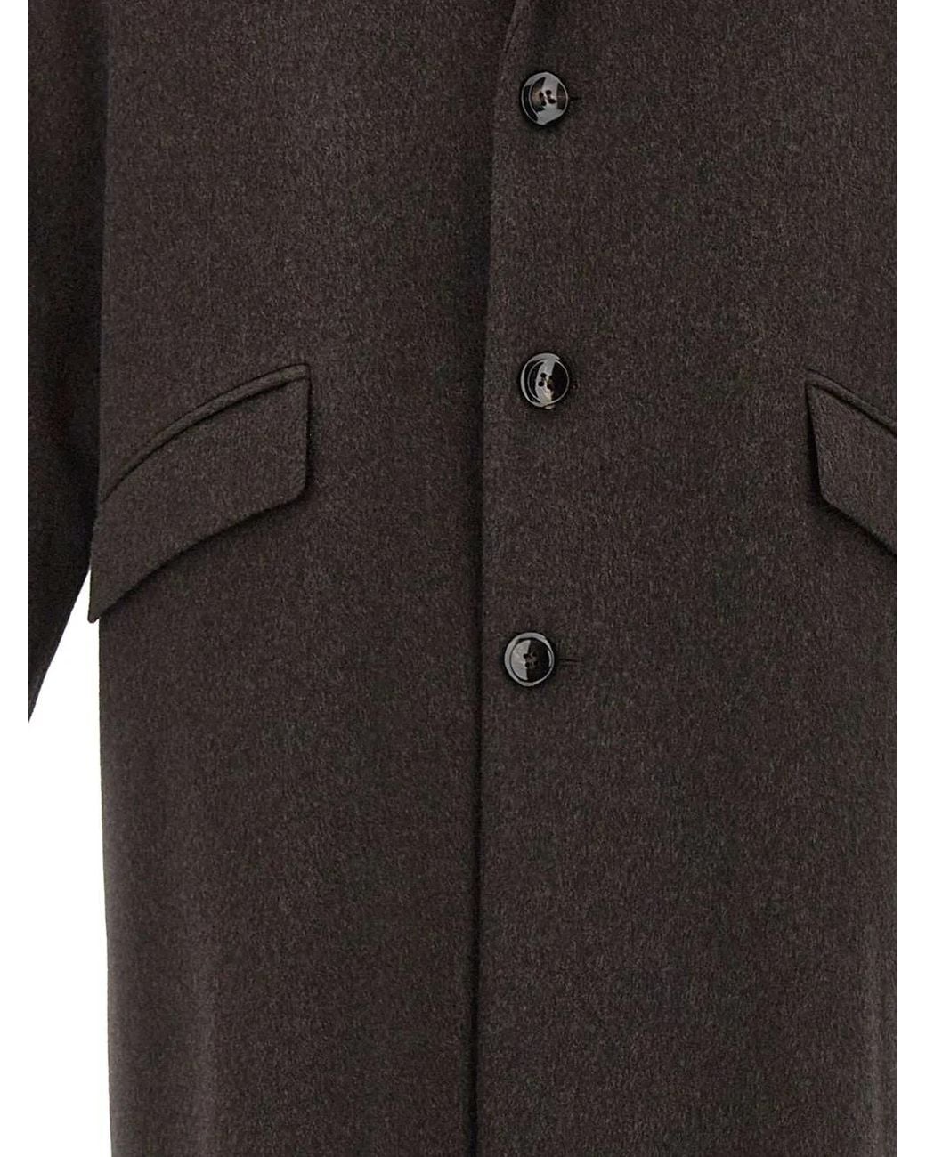 Tagliatore Black Sanford Virgin Wool Coat for men