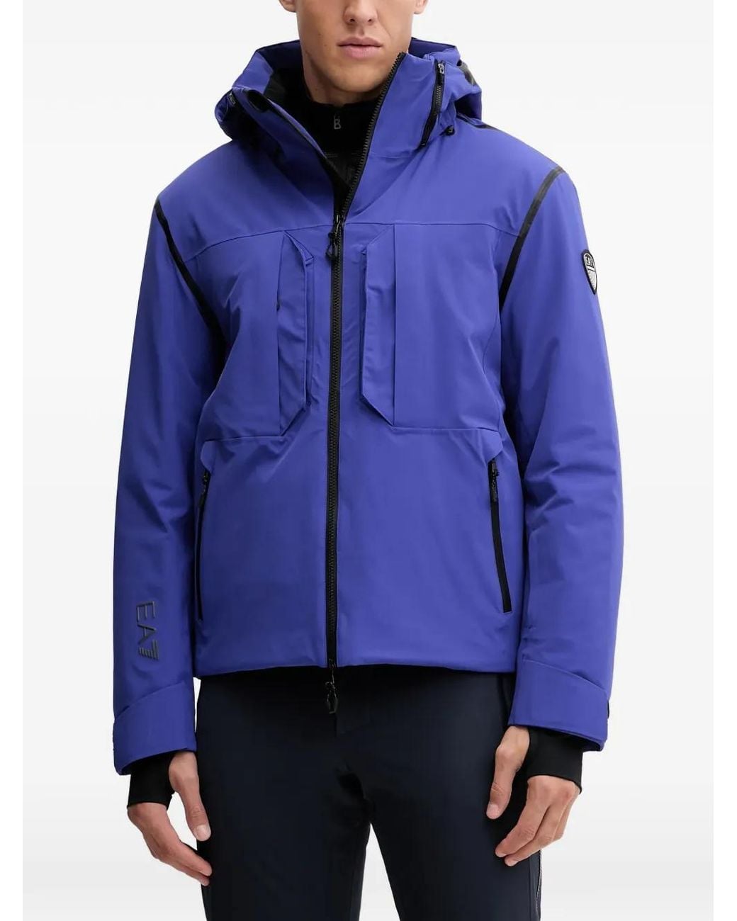 EA7 Ski-Jack Met Logopatch in het Blue voor heren