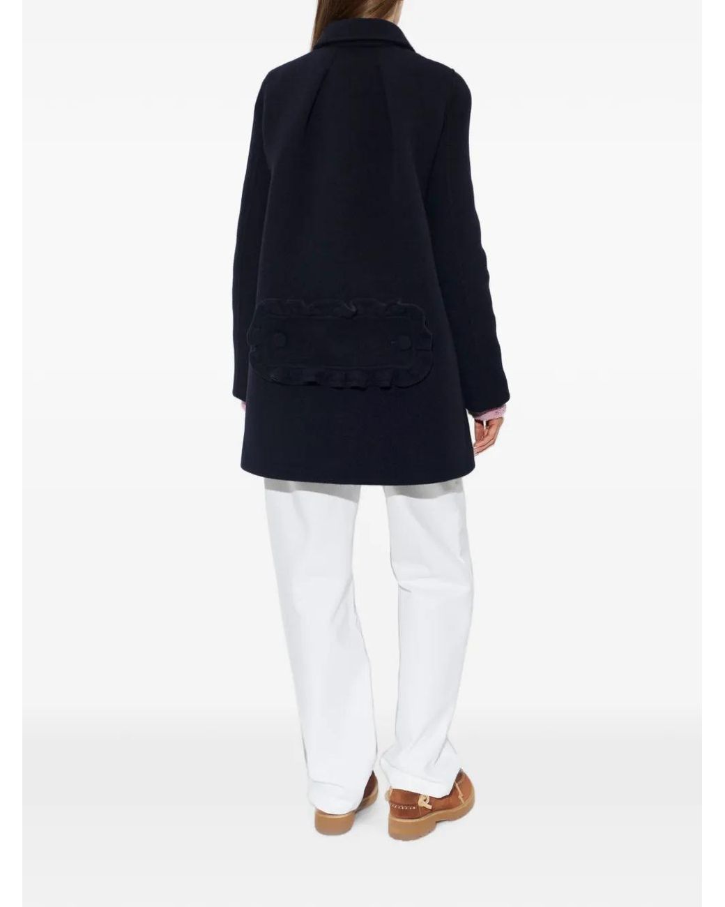 Moschino Blue Manteau À Col Pointu
