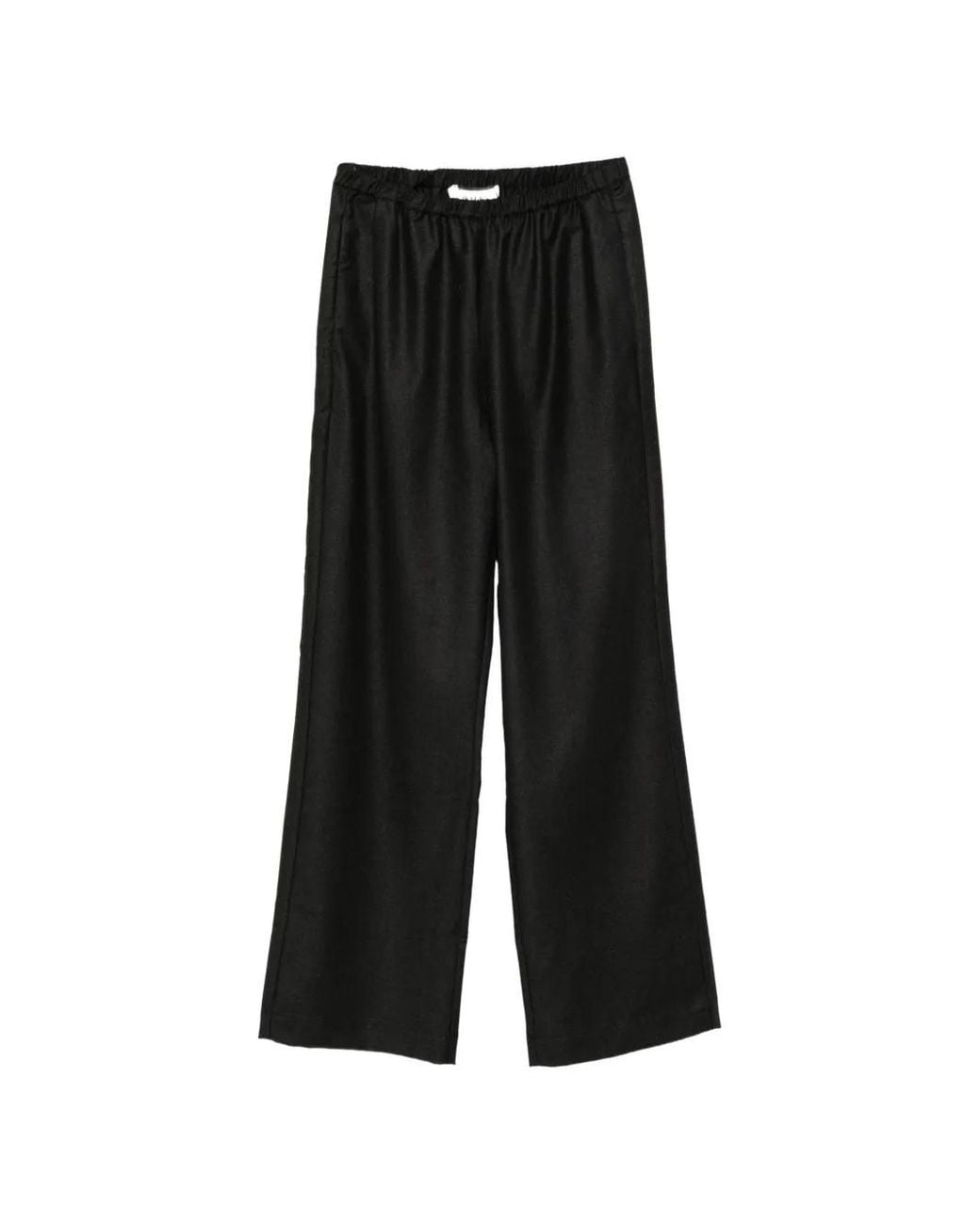Rohe Black Elasticated-Waist Wide-Leg Trousers