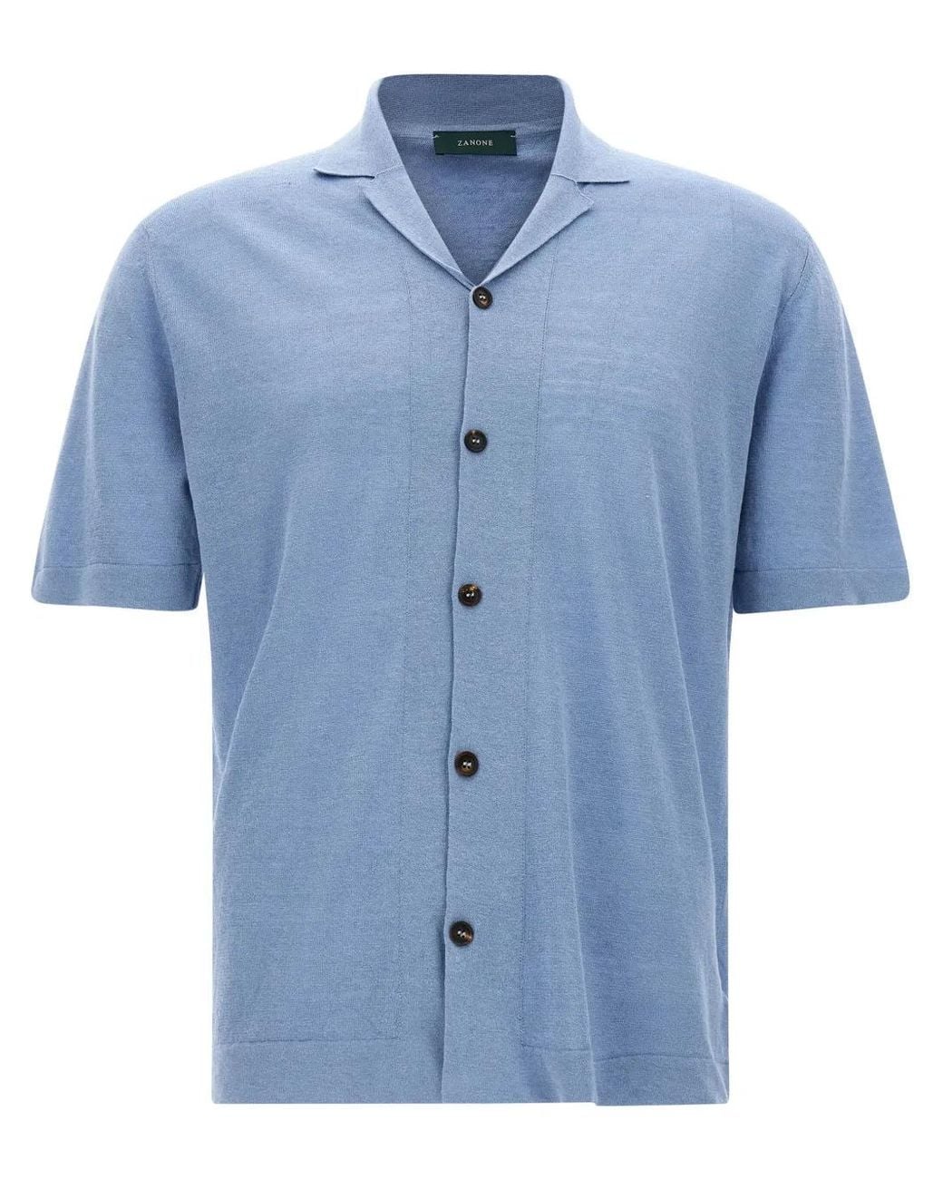 Zanone Blue Short-Sleeve Shirt for men