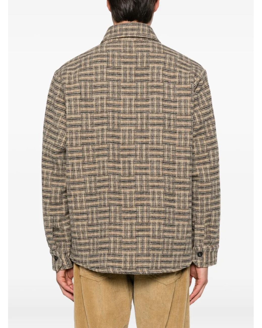 A.P.C. Brown Check-Pattern Button-Down Shirt for men
