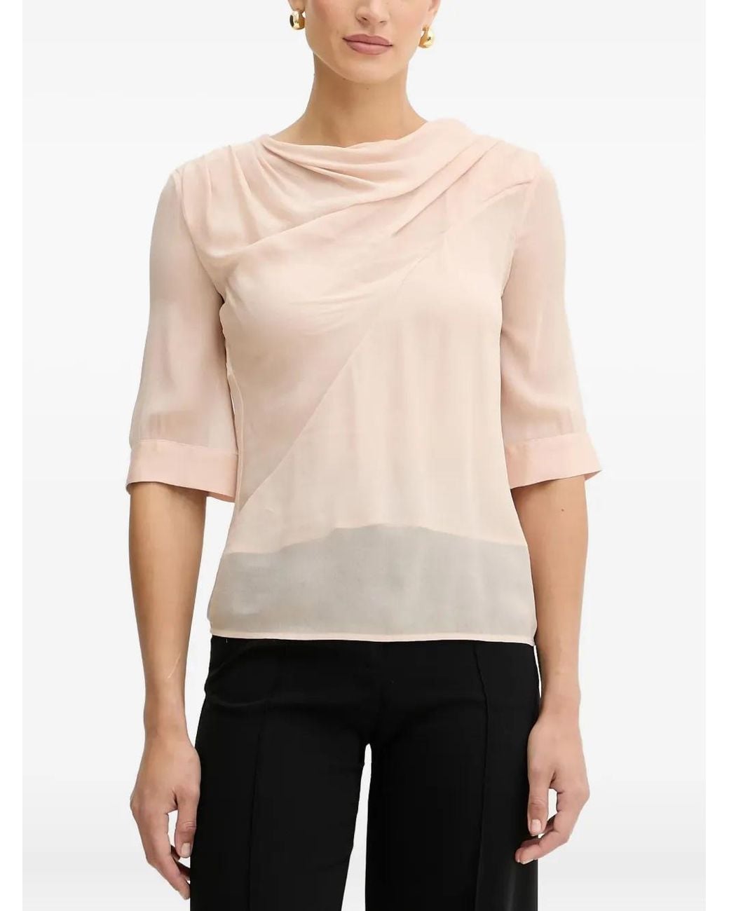 Pinko Gedrapeerde Blouse in het White