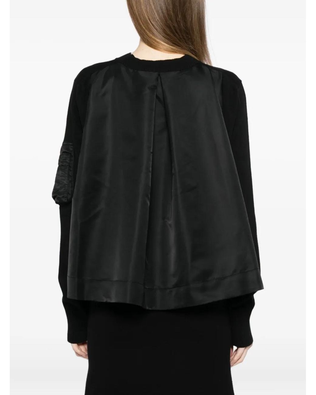 Sacai Black Nylon-Patch Jumper