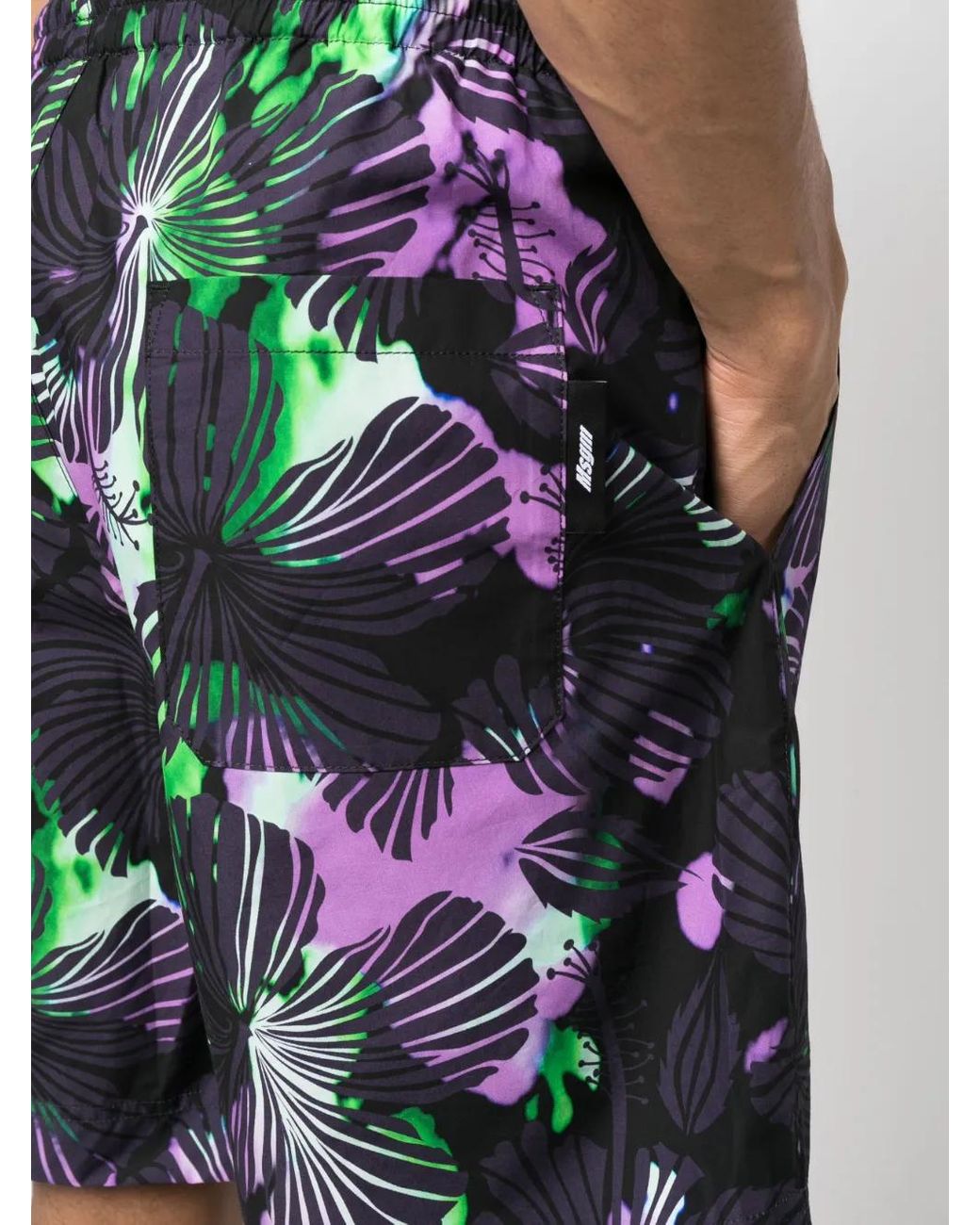 Bermudas Con Estampado Abstracto MSGM de hombre de color Black