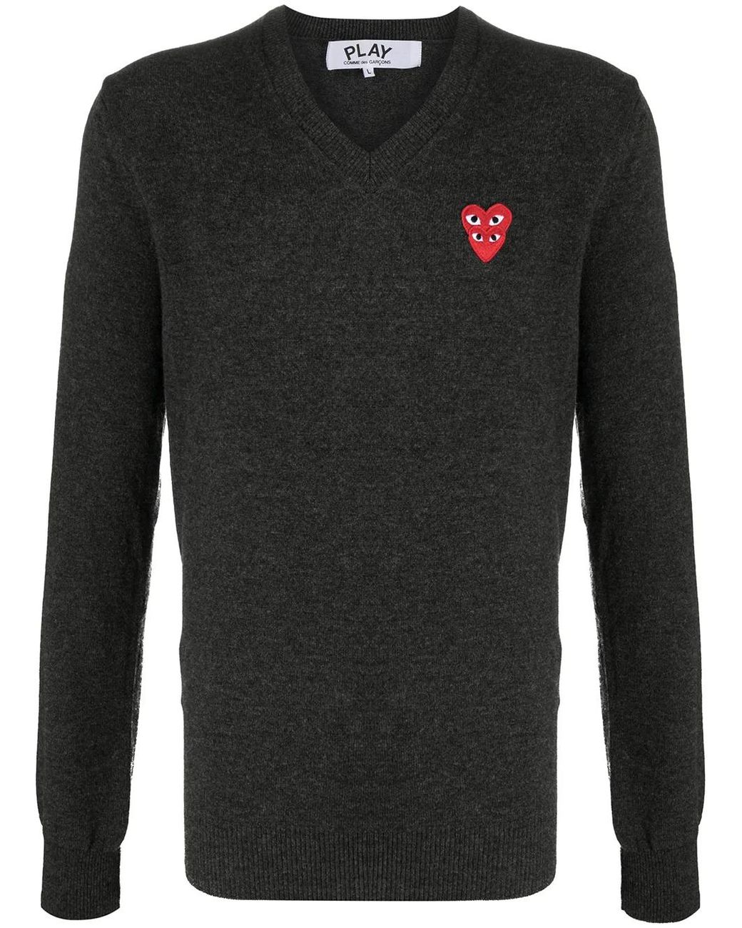 COMME DES GARÇONS PLAY Multicolor Embroidered Double Heart Patch Jumper for men