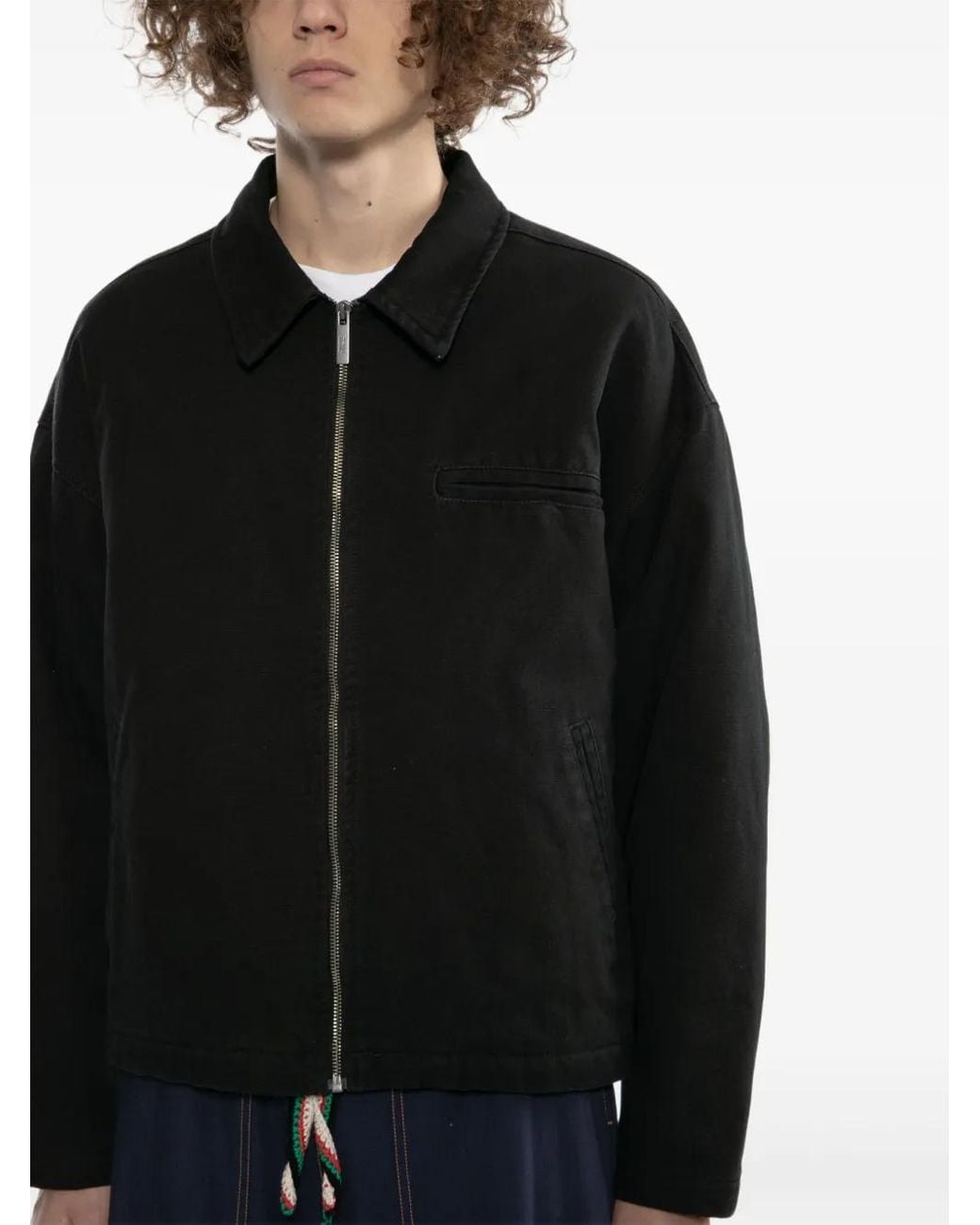 Izzue Black Logo-Plaque Jacket for men