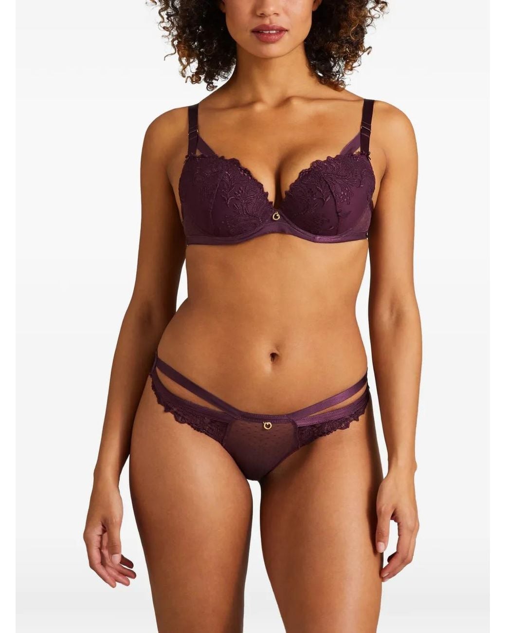 Aubade Purple Femme Passion Embroidered Push-Up Bra