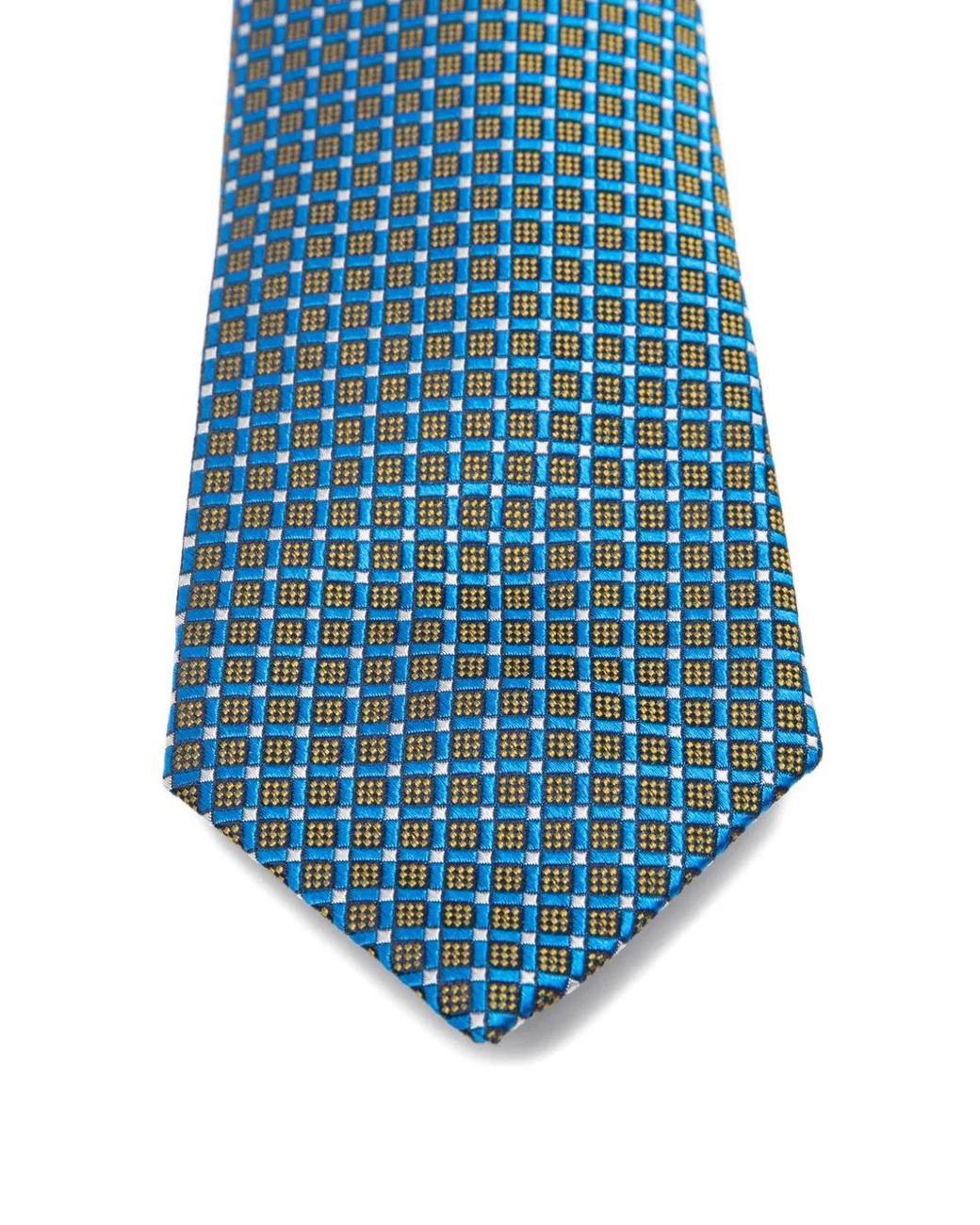 Kiton Blue Geometric-pattern Tie for men