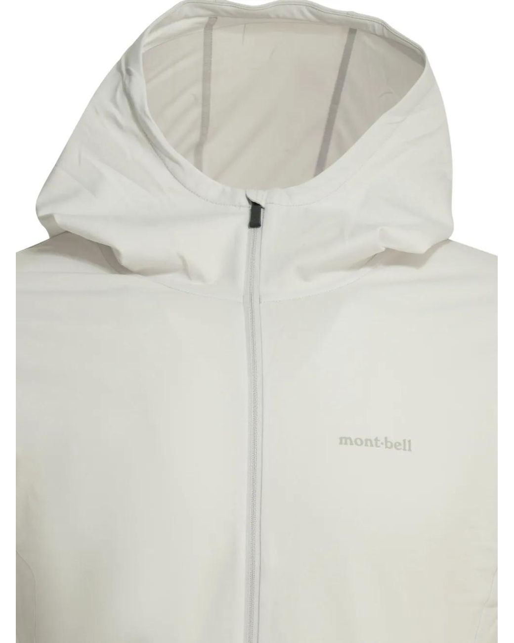 Montbell White Hoodie Zippé À Logo Imprimé