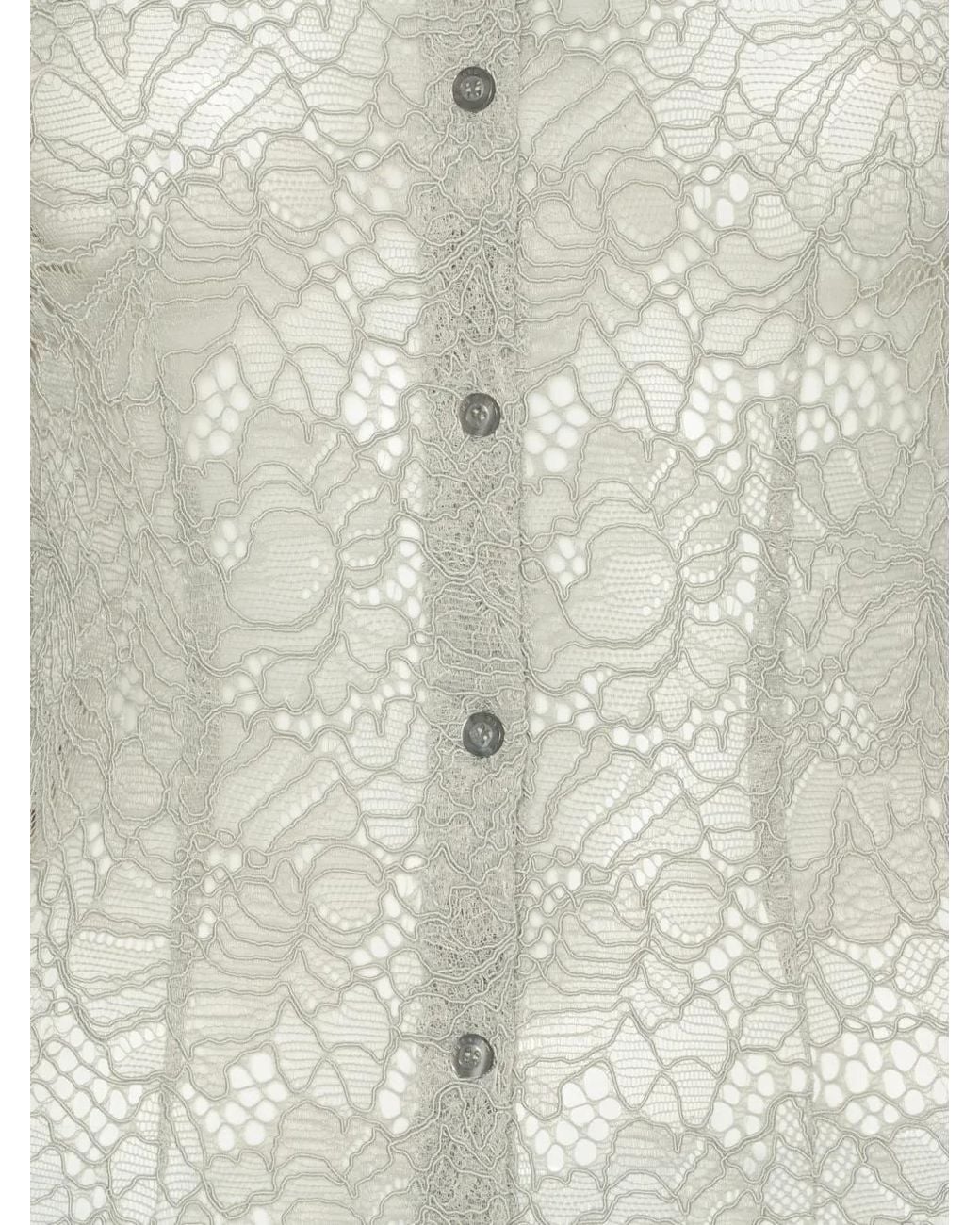 ROTATE BIRGER CHRISTENSEN Gray Lace Buttoned Shirt