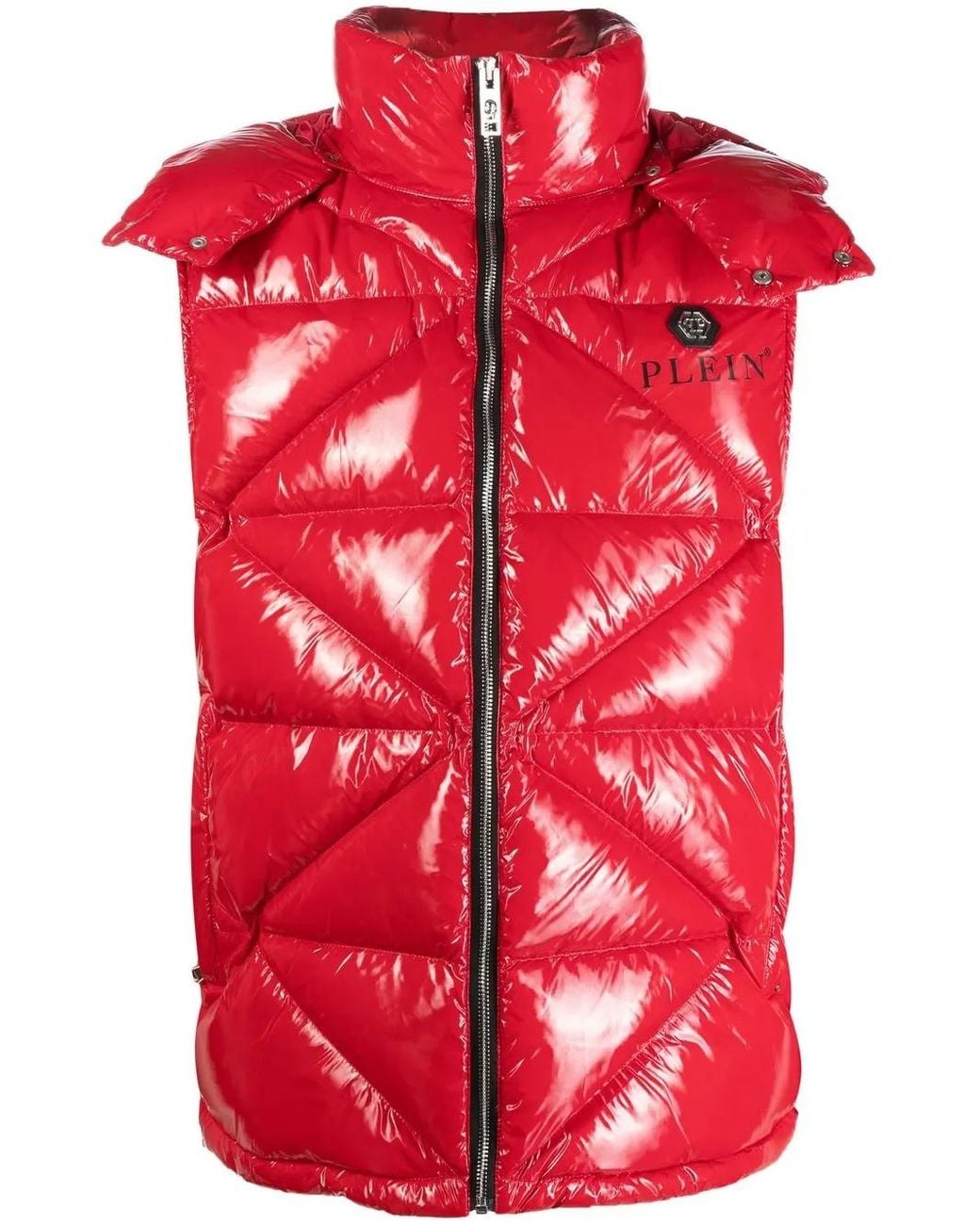 Philipp Plein Red Quilted Padded Gilet for men