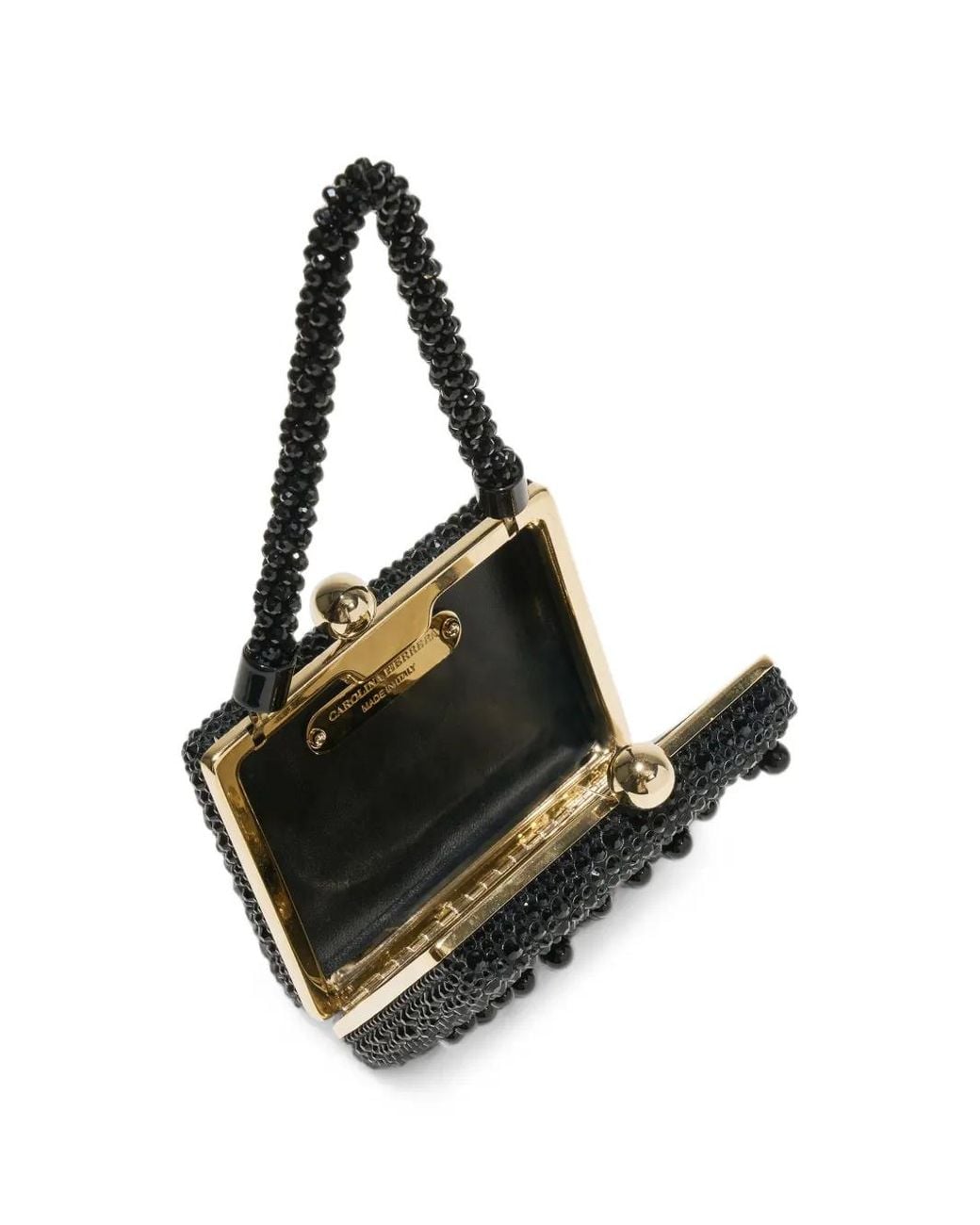Carolina Herrera Black Greta Crystal-Embellished Tote Bag