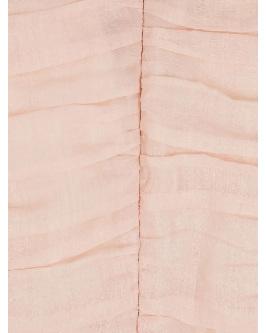 Chloé Pink Ruffle-Trim Ramie Top