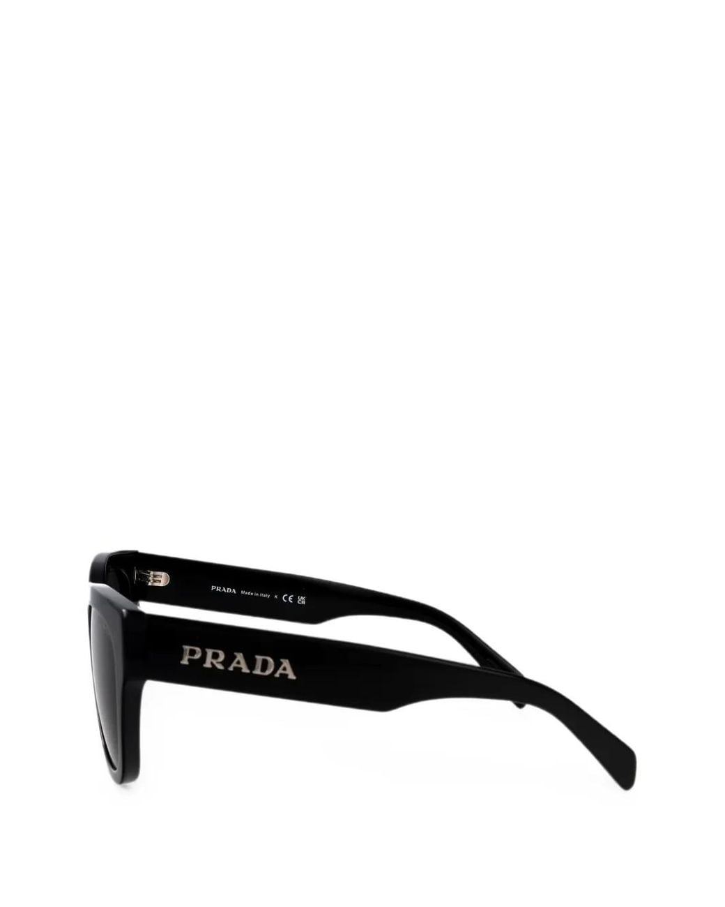 Prada Black Lunettes De Soleil À Plaque Logo