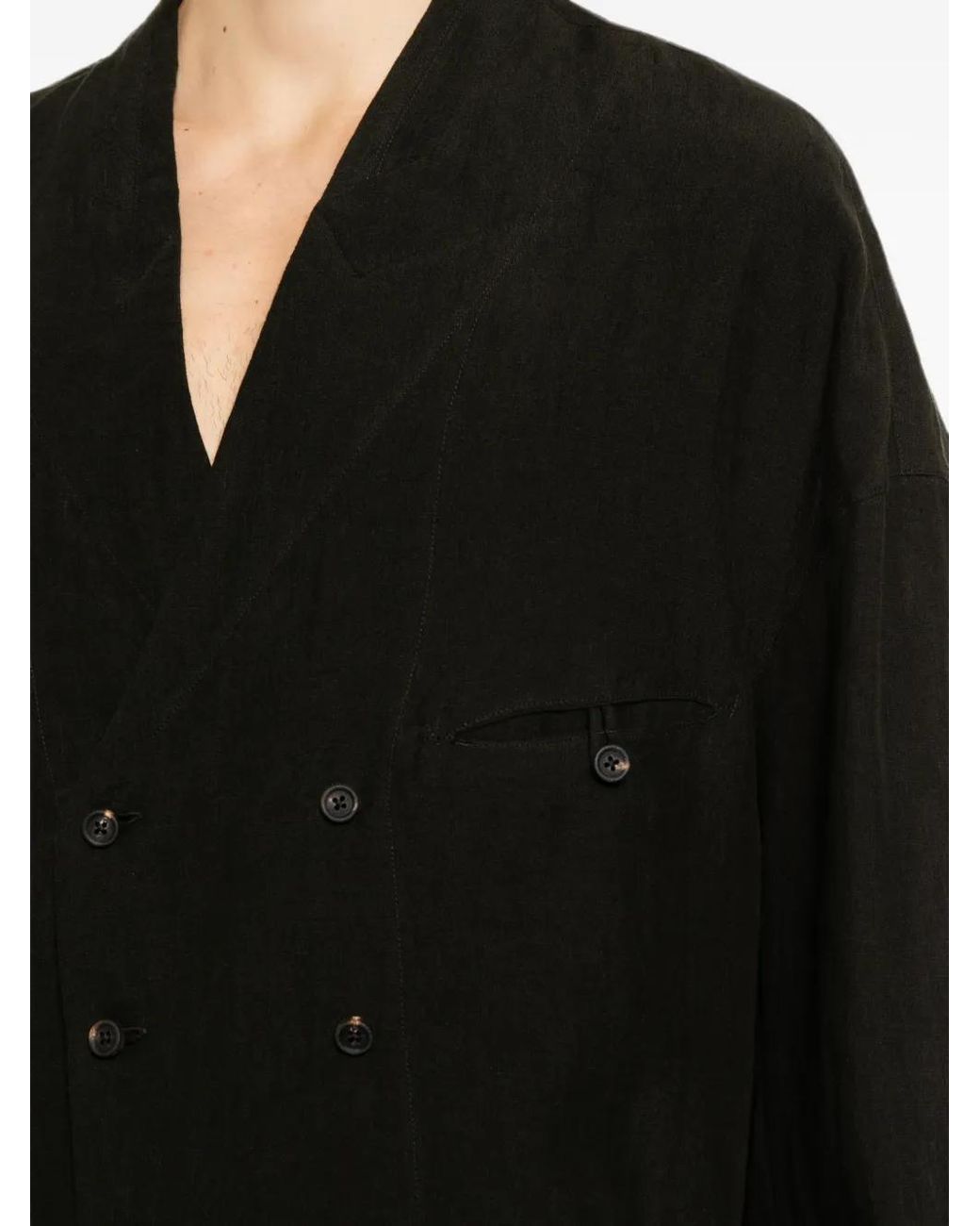 Ziggy Chen Black Chemise À Boutonnière Croisée for men