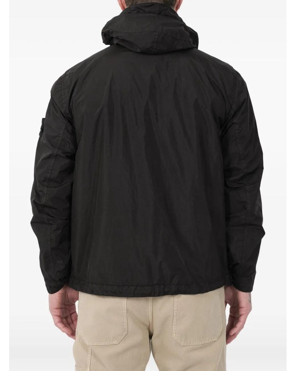 Stone Island Black 4100001 Crinkle Reps Ny Jacket for men