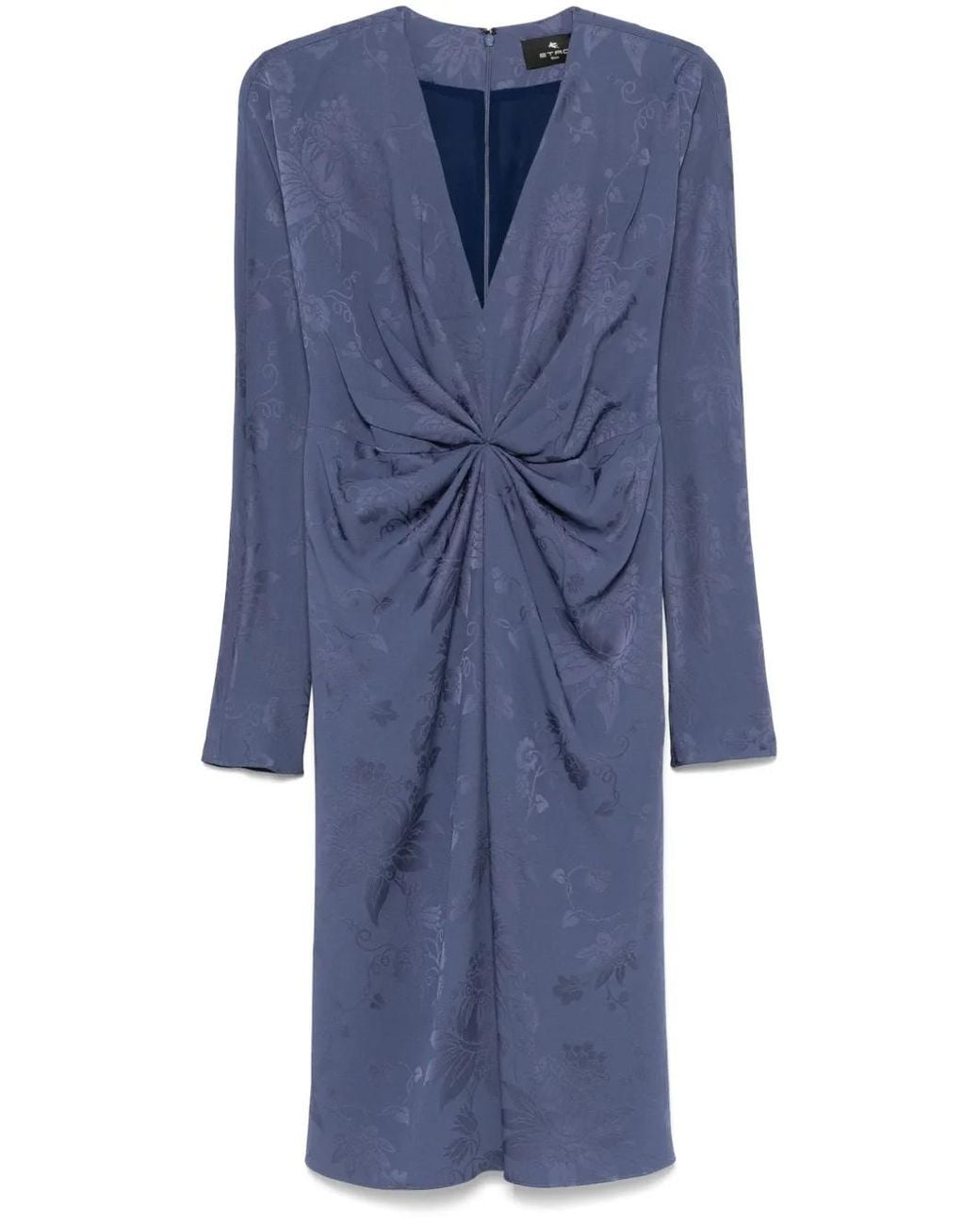 Etro Blue Jacquard Midi Dress