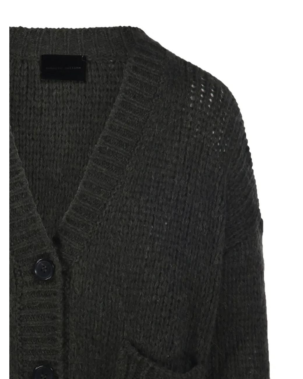 Roberto Collina Black Front-Pockets Cardigan
