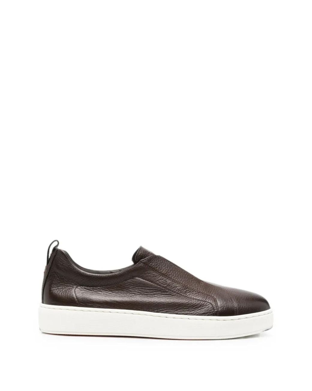 Santoni Brown Slip-On Sneakers for men