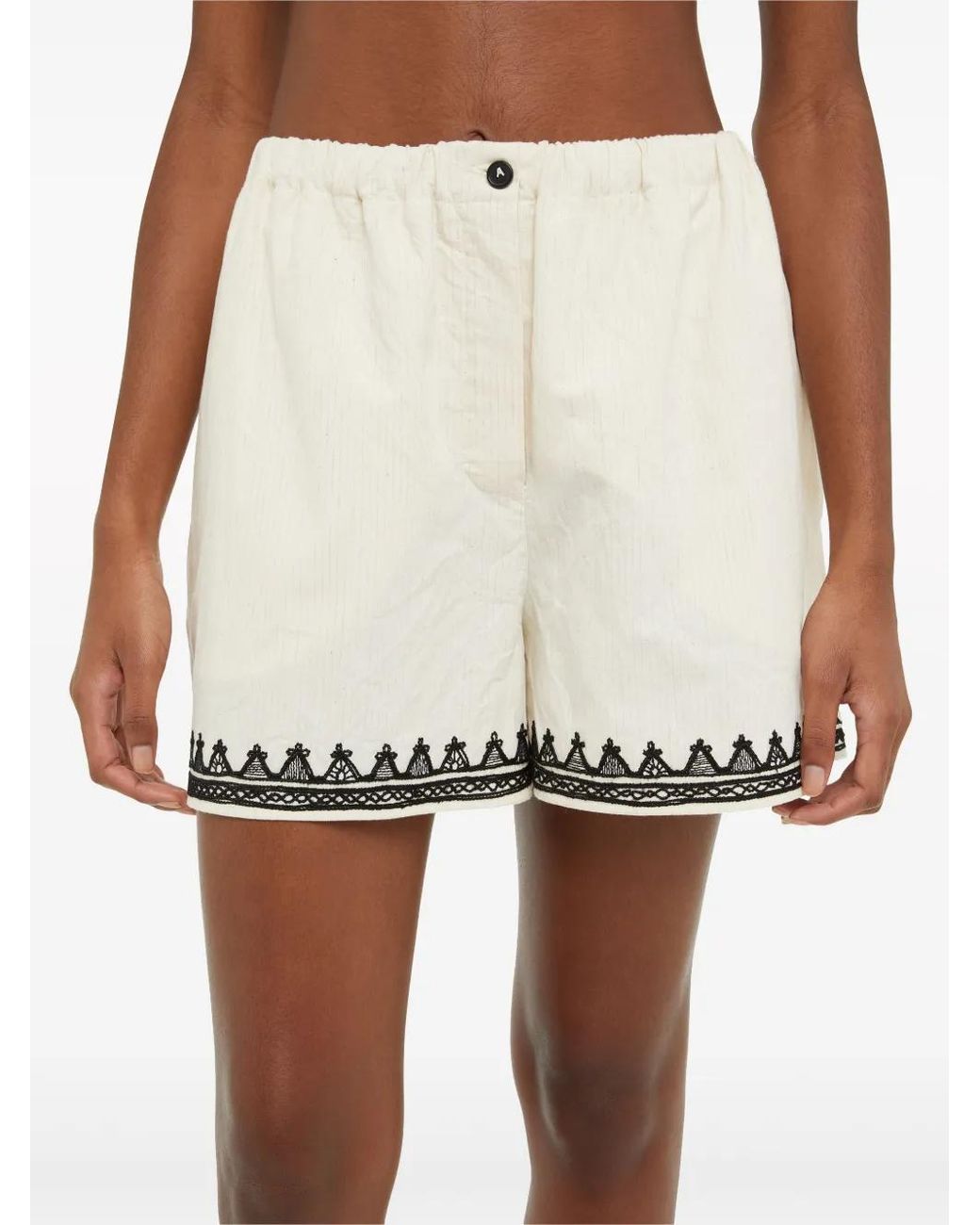 Alanui Natural Akasha Cotton-blend Shorts