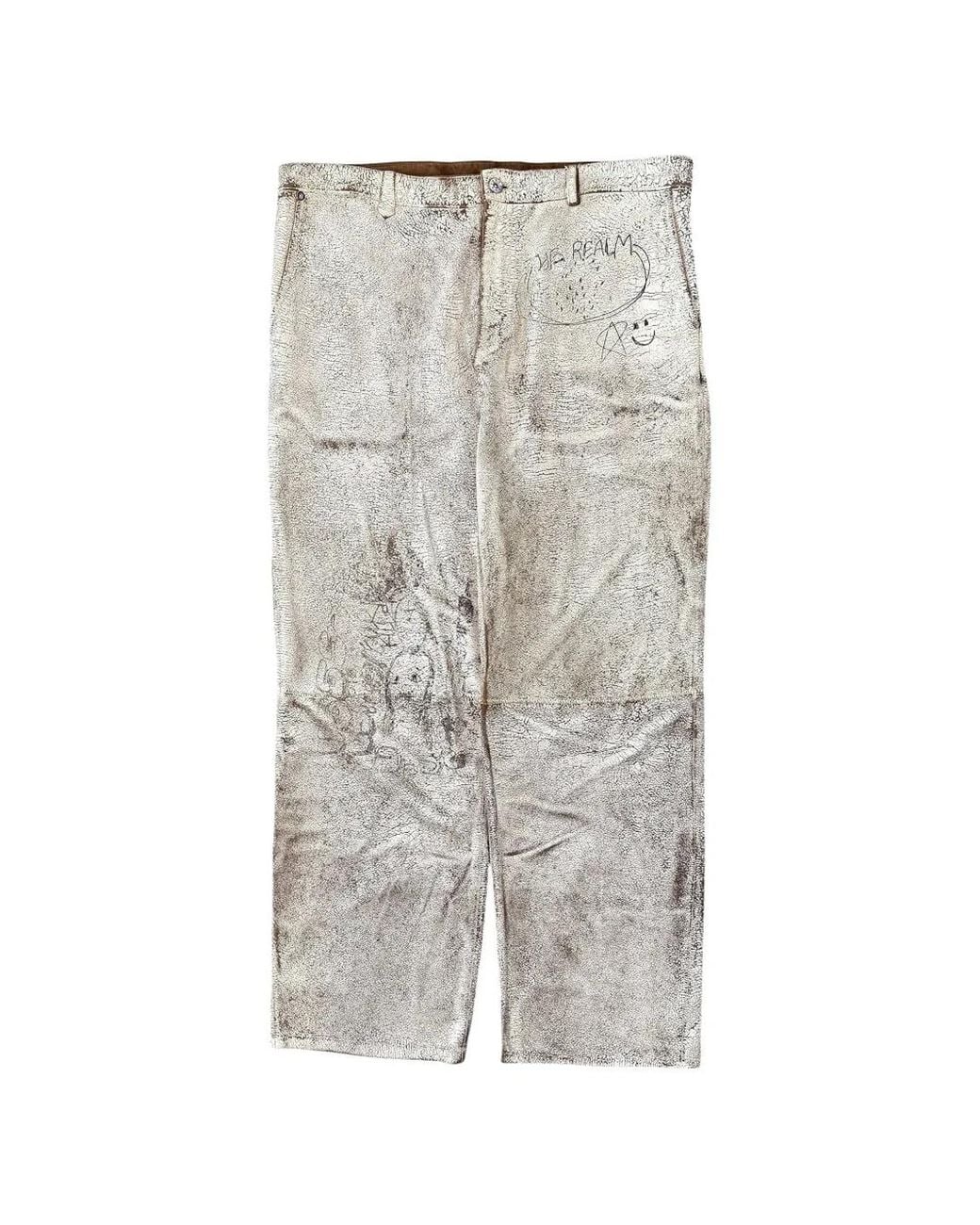 PALY Gray The Realm Painted Suede Jeans for men