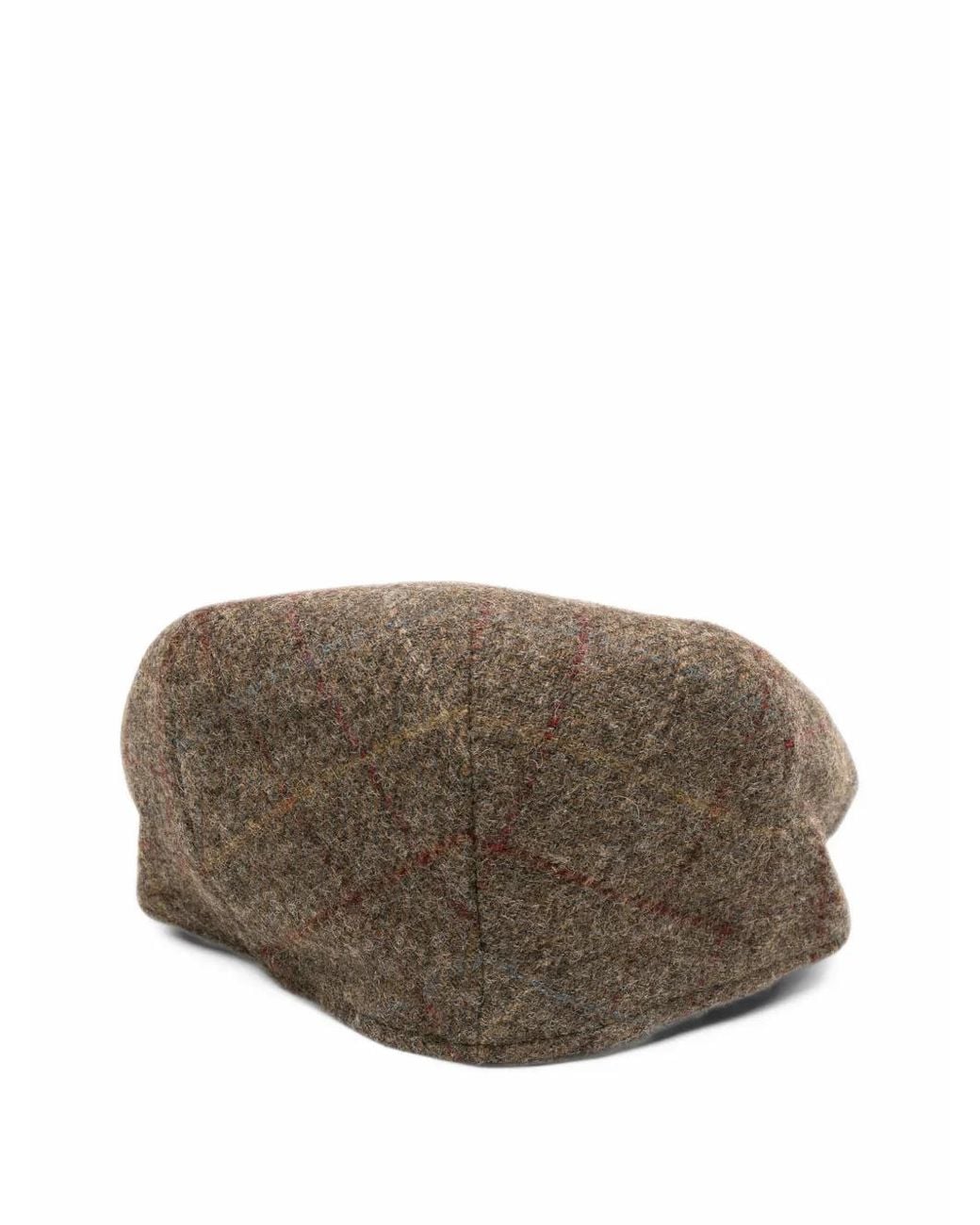 Barbour Check Wool Flat Cap in Brown for Men | Lyst