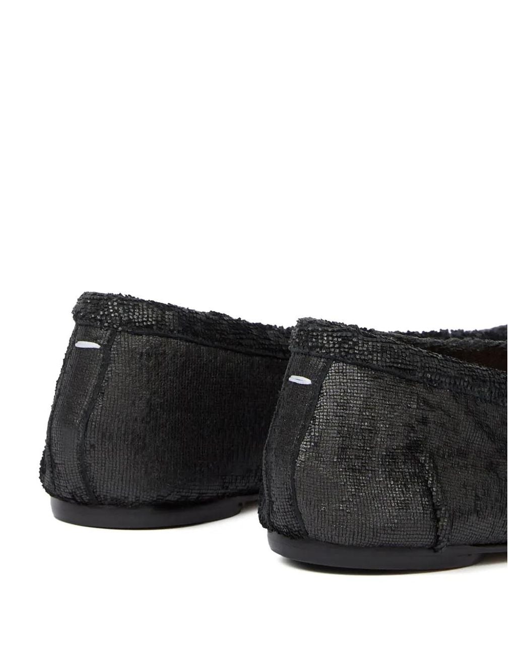 Maison Margiela Black Leather Ballet Flats