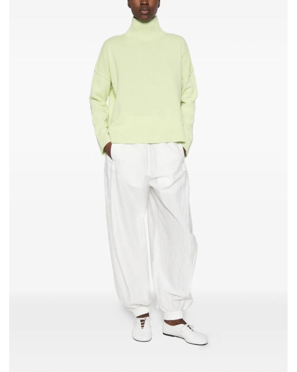 Dripeed Scaglione High-Neck Dropped-Shoulder Sweater in Yellow | Lyst