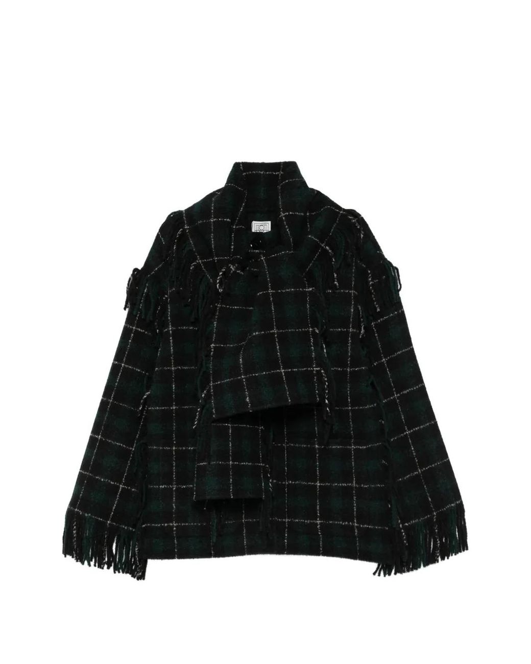 Giacca Sciarpa Con Frange di Totême in Black