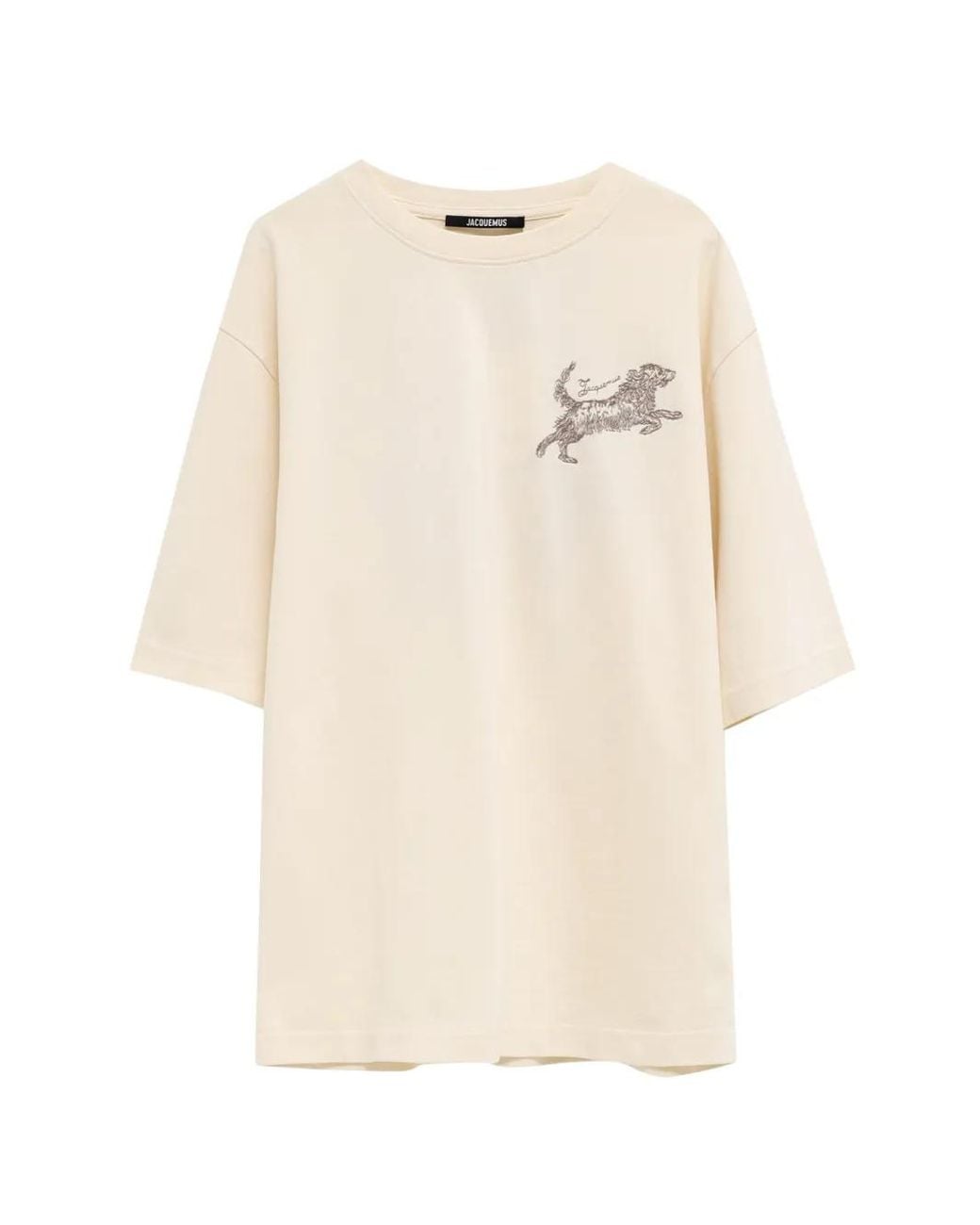 Jacquemus Natural T-Shirt The Rita À Broderie Chien for men