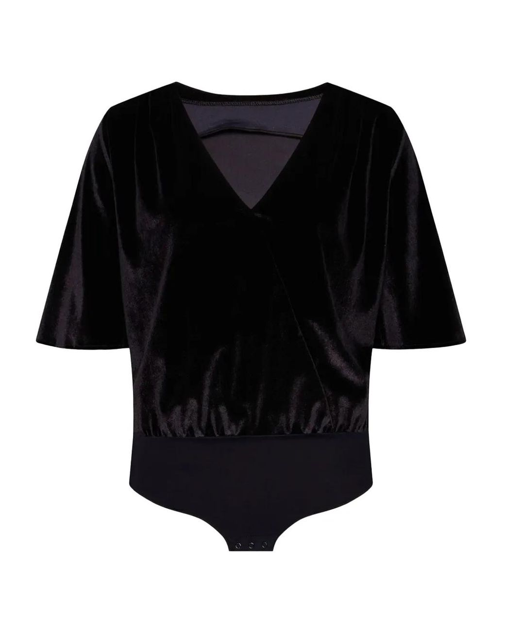 Undress Black Addicted To Love Velvet Wrap-Neck Bodysuit