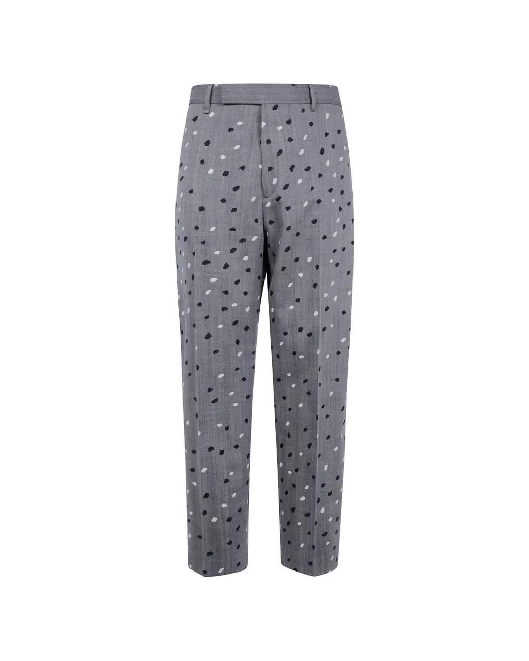 Paul Smith Gray Relaxed-Fit Herringbone Polka Dot Trousers for men