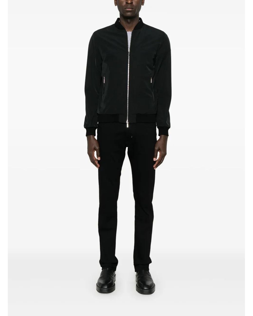 Moorer Black Sorano Bomber Jacket for men