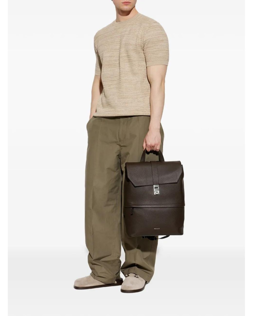 Etro Natural Textured Pegasus-Patch T-Shirt for men