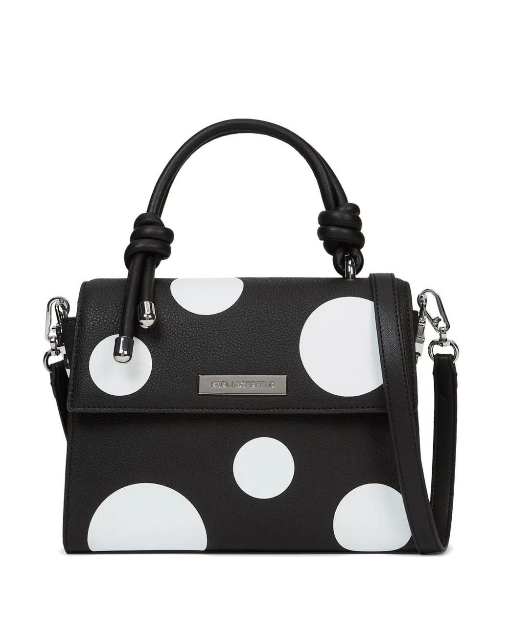 Karl Lagerfeld Black Sac À Bandoulière Ikon À Pois