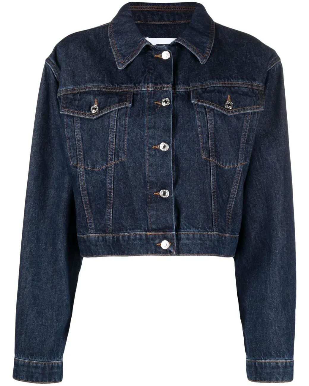 MSGM Blue Spread-Collar Denim Jacket