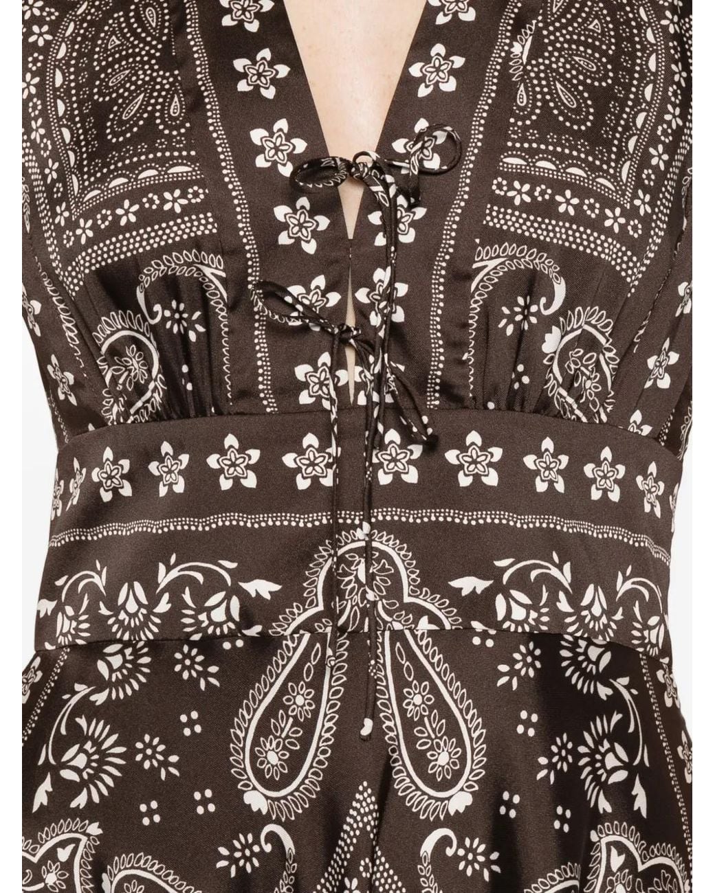 Sandro White Bandana-Print Maxi Dress