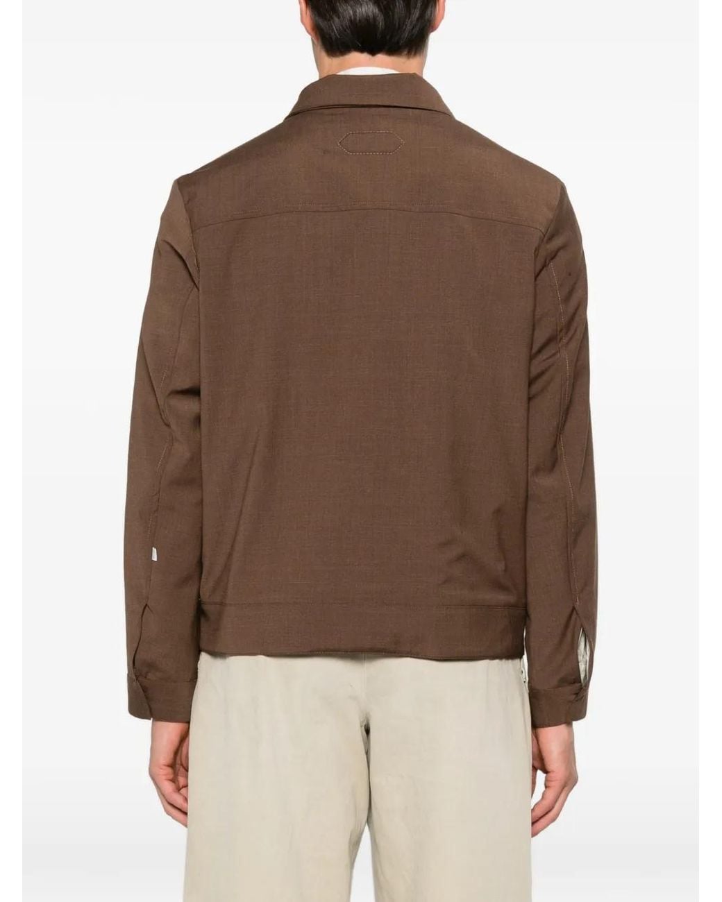 NEW YORK RESIDENT Brown Columbus Button-Up Pocket-Detail Jacket for men