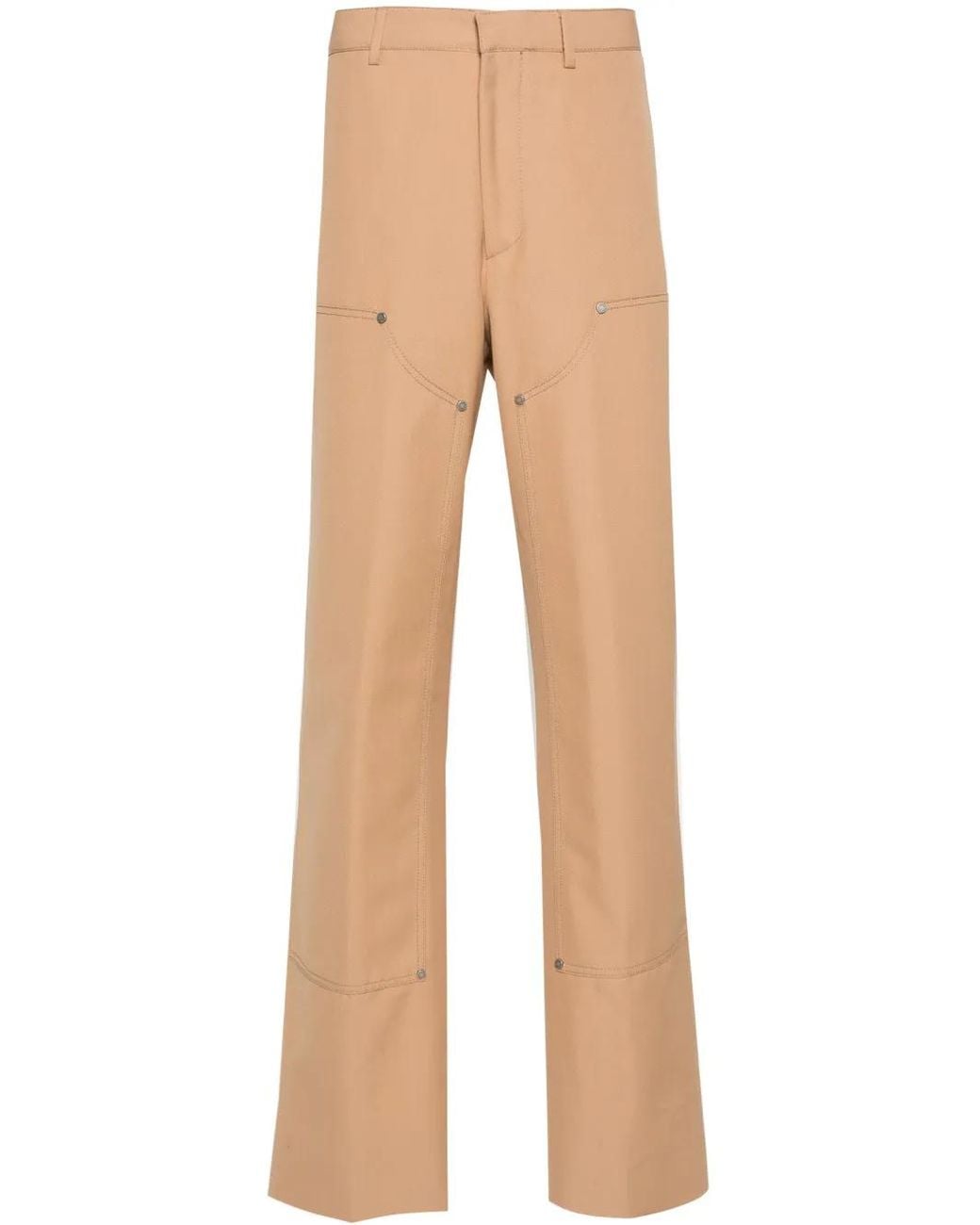 Palm Angels Natural Pantaloni Monogram Workwear for men