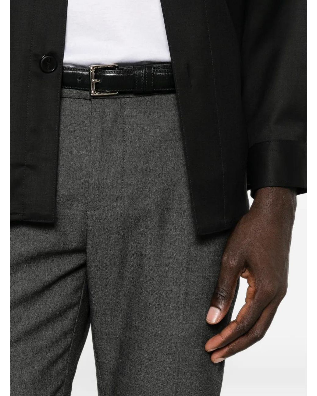 Dondup Gray Gaubert Slim-Fit Turned-Up Chino Trousers for men