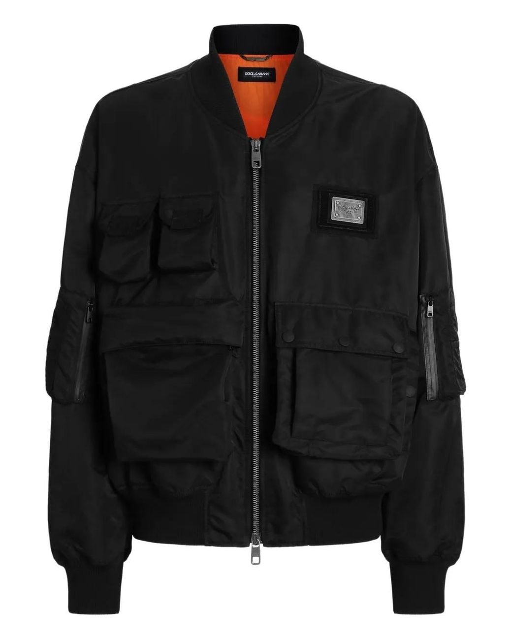 Dolce & Gabbana Black Nylon Gabardine Jacket for men
