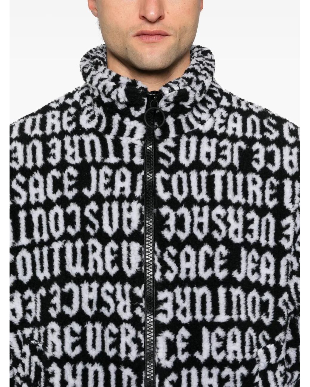 Versace Jeans Couture Black Logomania Teddy Jacket for men