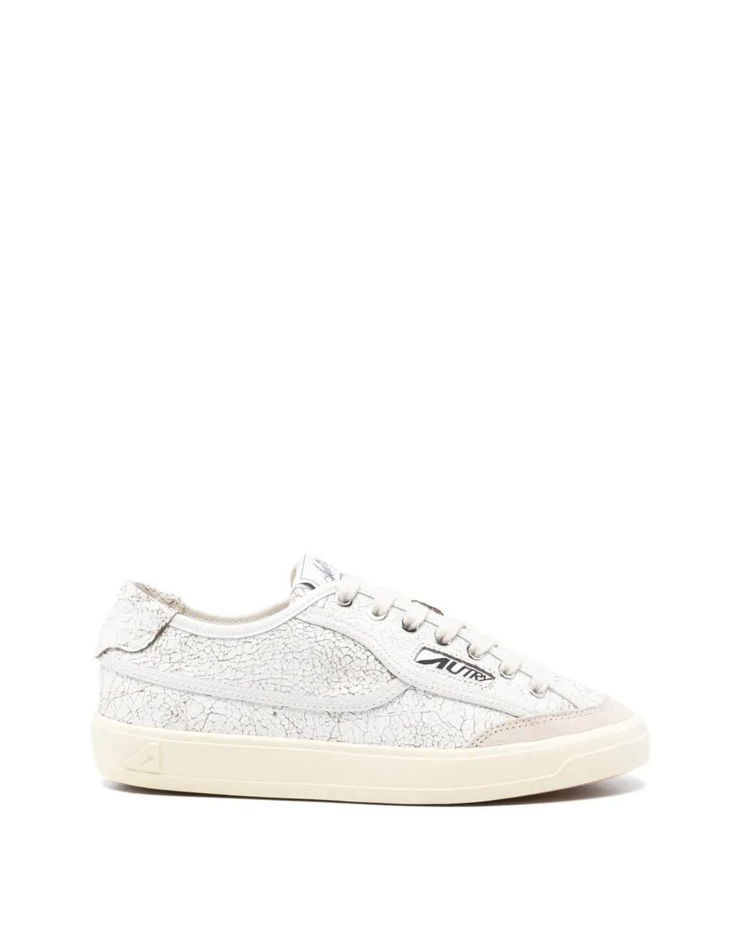 Autry White Textured Cracked Sneakers
