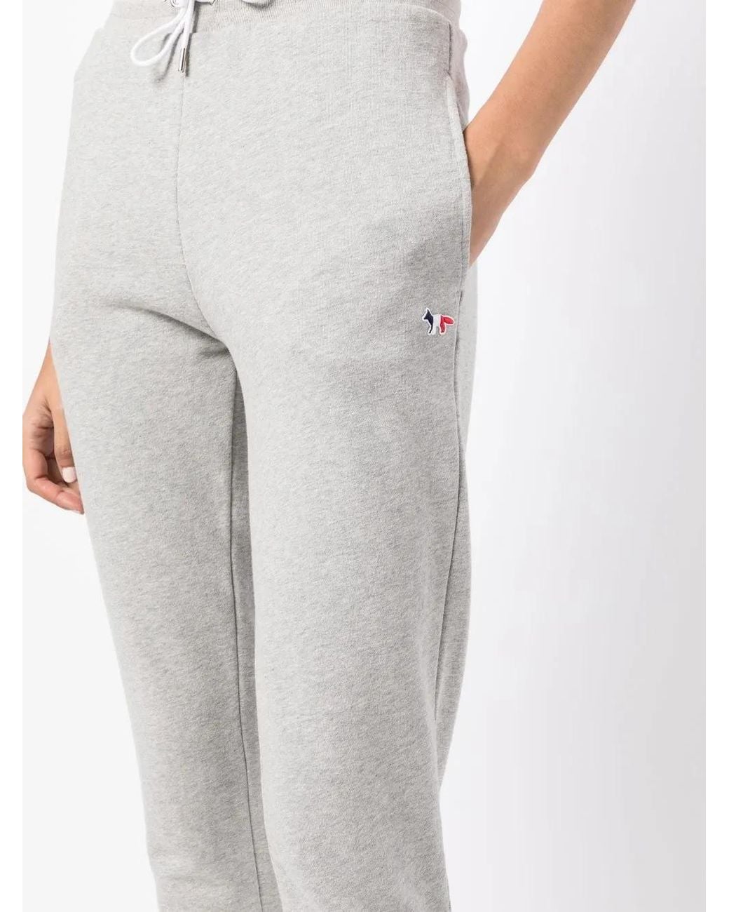 Maison Kitsuné Gray Slim-Cut Track Pants