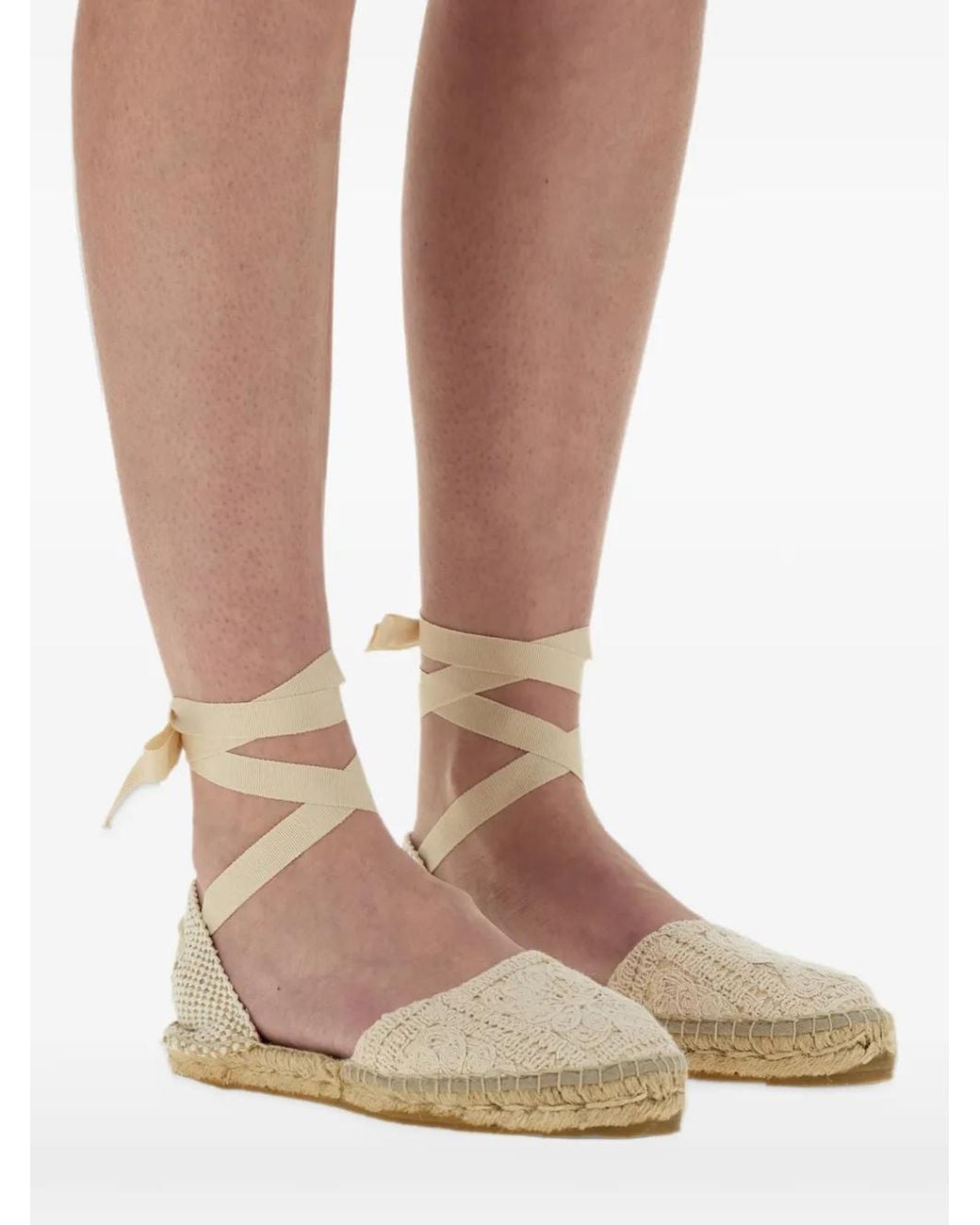 Manebí Natural Crochet-Knit Espadrilles