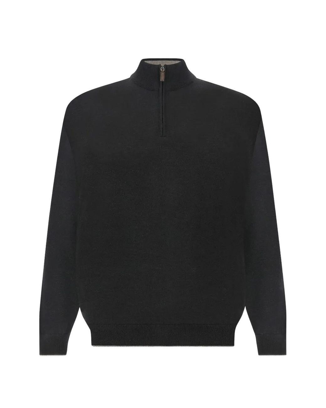 Paul & Shark Black Piuma Half-Zip Sweater for men