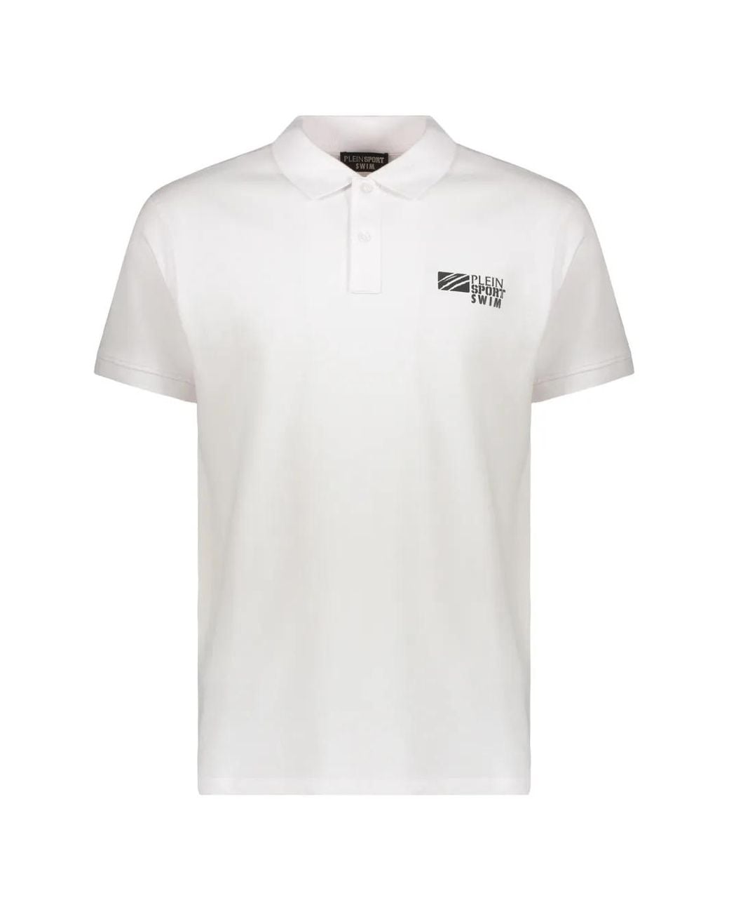 Philipp Plein White Logo-Print Short-Sleeved Polo Shirt for men